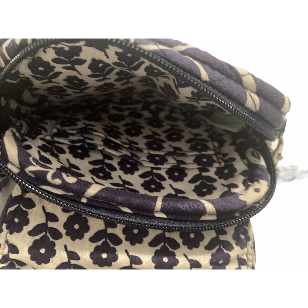 Vera Bradley Crossbody Small Quilted Navy Blue Whi - Picture 10 of 12